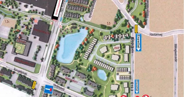 Kort Afspærring Skolebakken